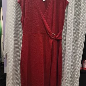 NWOT! Liz Claiborne Faux Wrap Dress, Size XL, Red